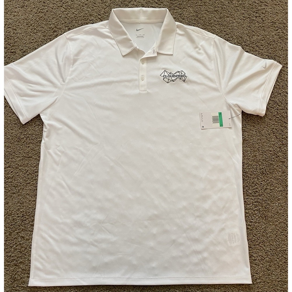 Nike Men's Short Sleeve Polo Shirt Size XL White NEW‎